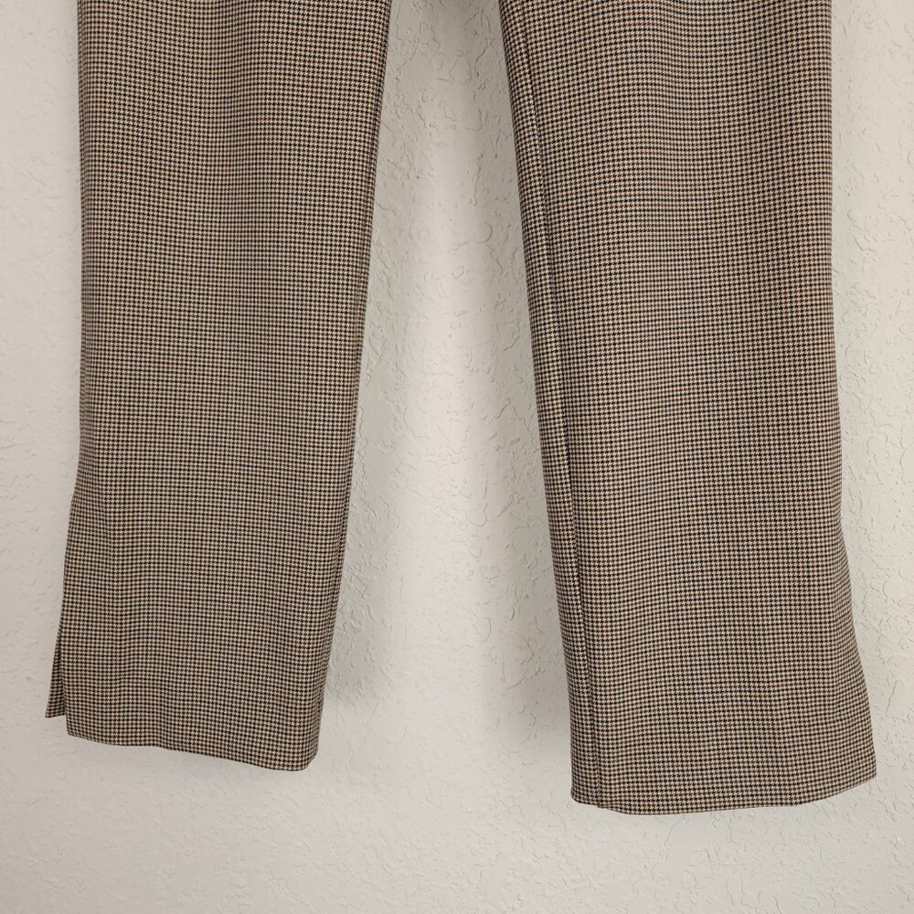 Aritzia Babaton 8 Brown Houndstooth Mid-Rise Slim Fit Ankle Slit Numero Pant - Picture 7 of 14